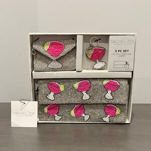 Rachel Zoe Silver and Pink Cocktail Clutch Set